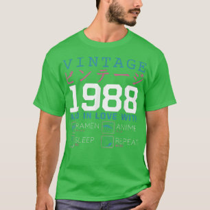 T-shirt Retro Otaku Kanji Vintage 1988 Anniversaire Ramen 