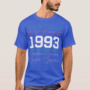T-shirt Retro Otaku Kanji Vintage 1993 Anniversaire Ramen 