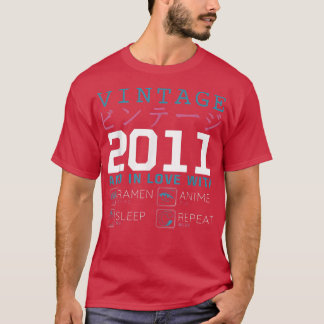 T-shirt Retro Otaku Kanji Vintage 2011 Anniversaire Ramen