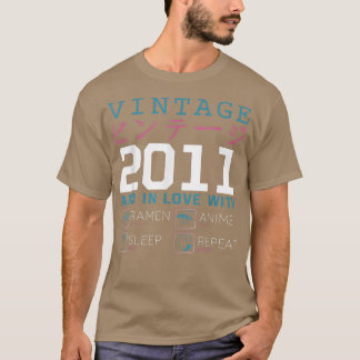 T-shirt Retro Otaku Kanji Vintage 2011 Anniversaire Ramen