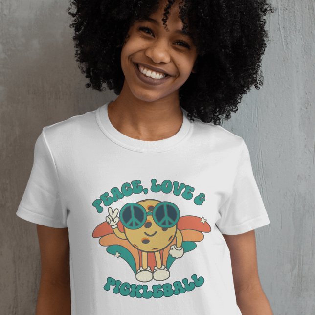 T-shirt Retro Paix, Amour et Pickleball Super (Créateur téléchargé)