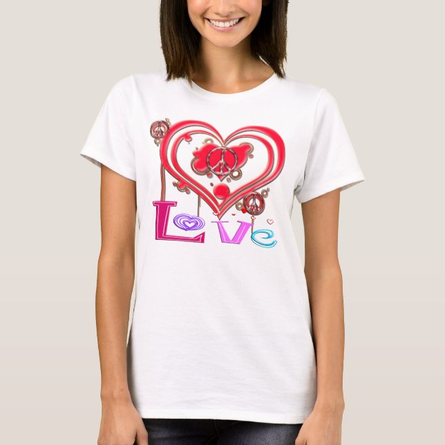 T-shirt Rétro paix et amour (Devant)