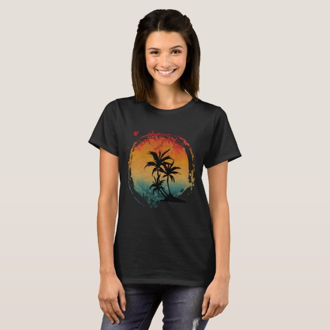 T-Shirt RÉTRO PALMIERS VINTAGE (Devant entier)