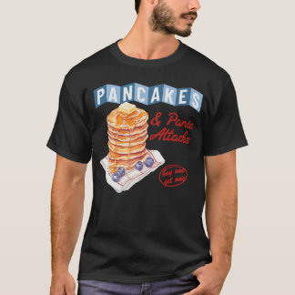 T-shirt Retro Pancakes And Panic Attacks Funny Breakfast W