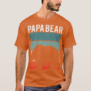 T-shirt Retro Papa Bear Randonnée Camping Lover Nouveau Pa