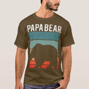 T-shirt Retro Papa Bear Randonnée Camping Lover Nouveau Pa