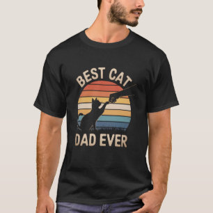 T-shirt Retro Papa Chat Vintage Drôle Bump Poing Meilleur