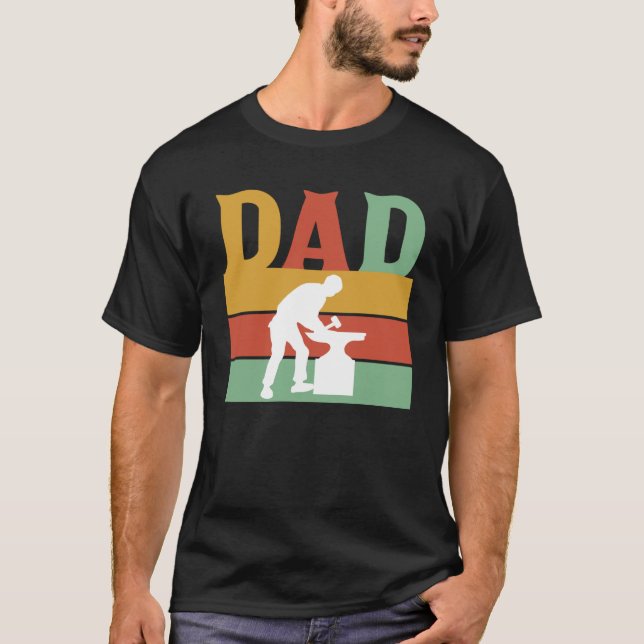 T-shirt Retro Papa Père Blacksmith Hoof Blacksmith Artisan (Devant)