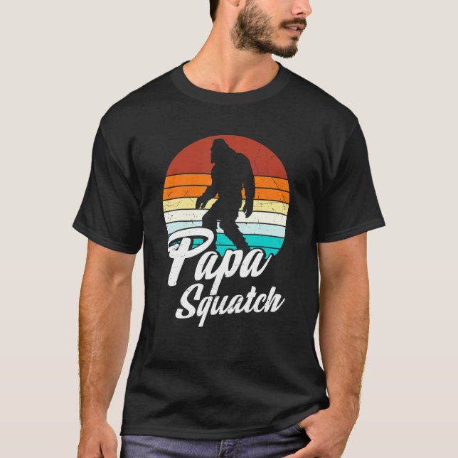 T-shirt Retro Papa Squatch Yeti Vintage 1 (Devant)