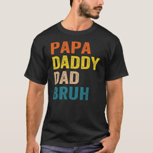 T-shirt Retro Papa Transition Papa Dada Papa Papa Bruh