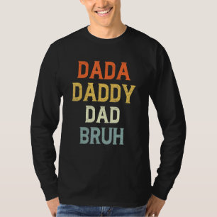 T-shirt Retro Papa Transition Papa Papa Dada Papa Papa Bru