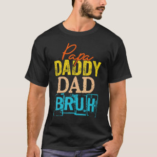 T-shirt Retro Papa Transition Papa Papa Dada Papa Papa Bru