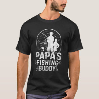 T-shirt Retro Papa's Fishing Buddy Fishing 1