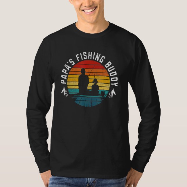 T-shirt Retro Papa's Fishing Buddy  Fishing 2 (Devant)