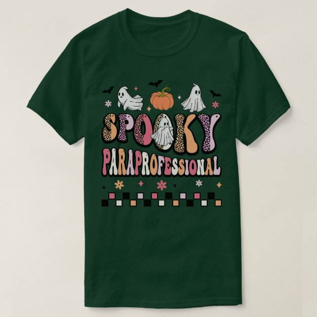 T-shirt Retro Paraprofessionnel Éffrayant Cute Ghost Ensei (Design devant)