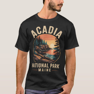 T-shirt Rétro Parc national d'Acadia Maine Établ 1916