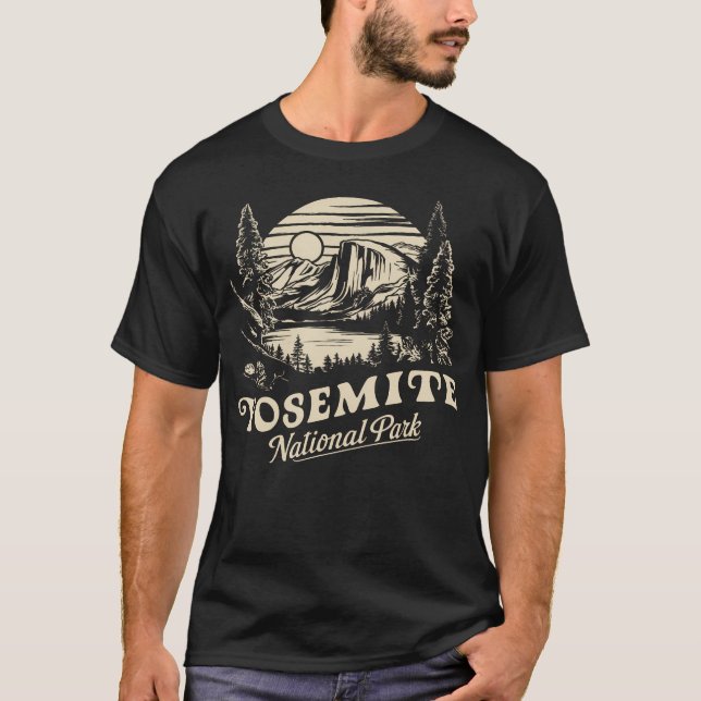 T-shirt Rétro Parc national de Yosemite Half-Dome (Devant)