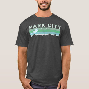 T-shirt Retro Park City Utah Ski en état de détresse