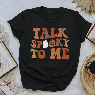 T-shirt Retro Parlez Éffrayant Pour Moi Ghost Halloween Ci