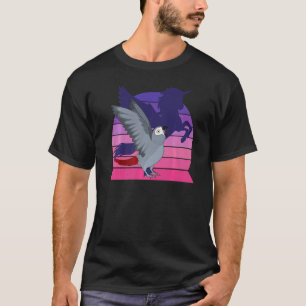 T-shirt Retro Parrot I aile Unicorne I African Grey Parro