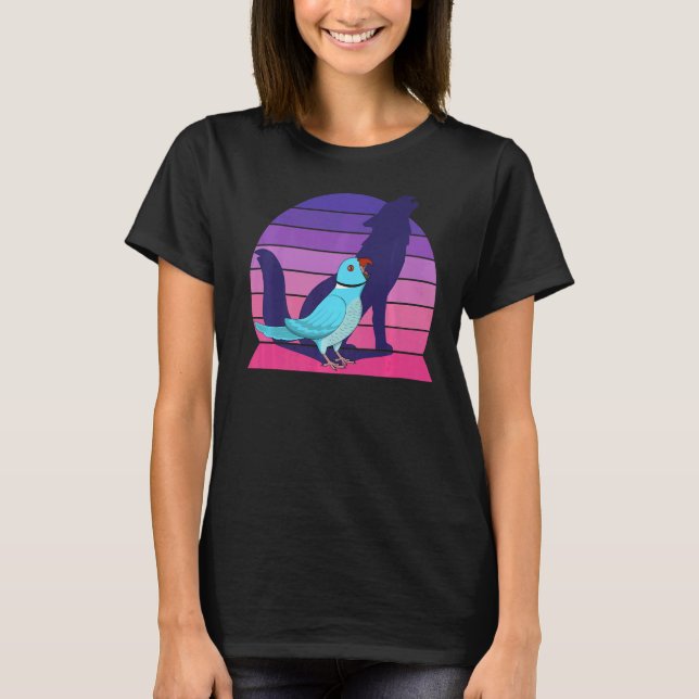 T-shirt Retro Parrot I Howling Wolf I hurle Blue India (Devant)