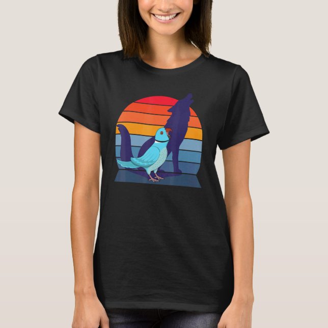 T-shirt Retro Parrot I Howling Wolf I hurle Blue India (Devant)