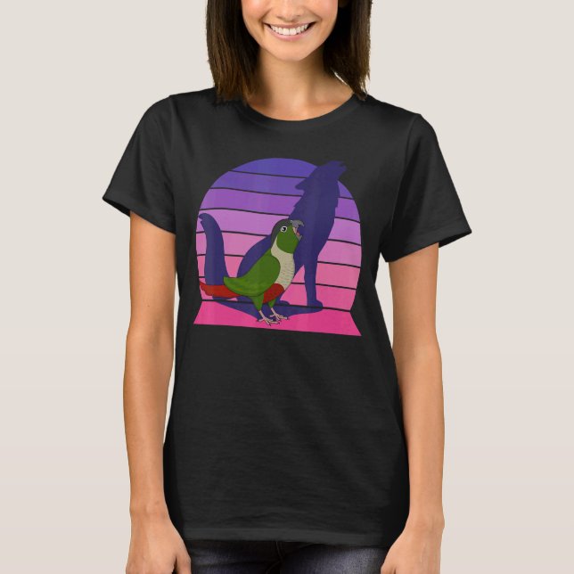T-shirt Retro Parrot I Howling Wolf I hurle Green Chee (Devant)