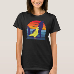 T-shirt Retro Parrot I Howling Wolf I hurle Jaune Par