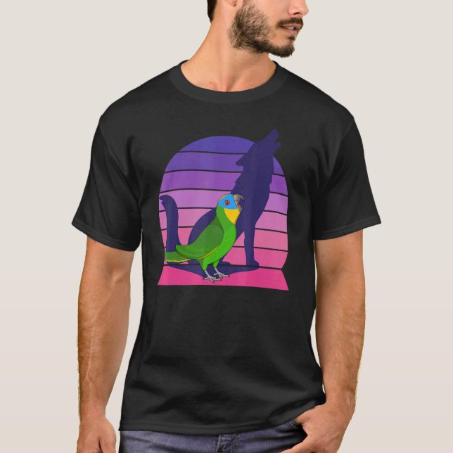 T-shirt Retro Parrot I Howling Wolf I hurle Orange win (Devant)