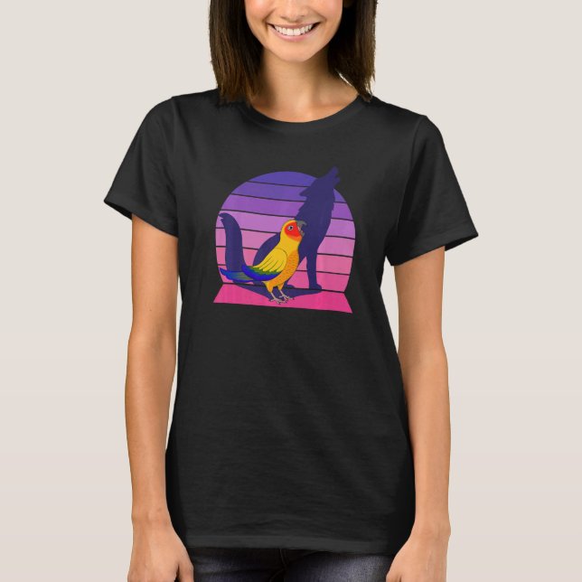 T-shirt Retro Parrot I Howling Wolf I hurle Sun Conure (Devant)