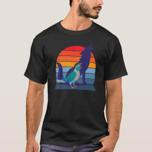 T-shirt Retro Parrot I Howling Wolf I hurle Turquoise