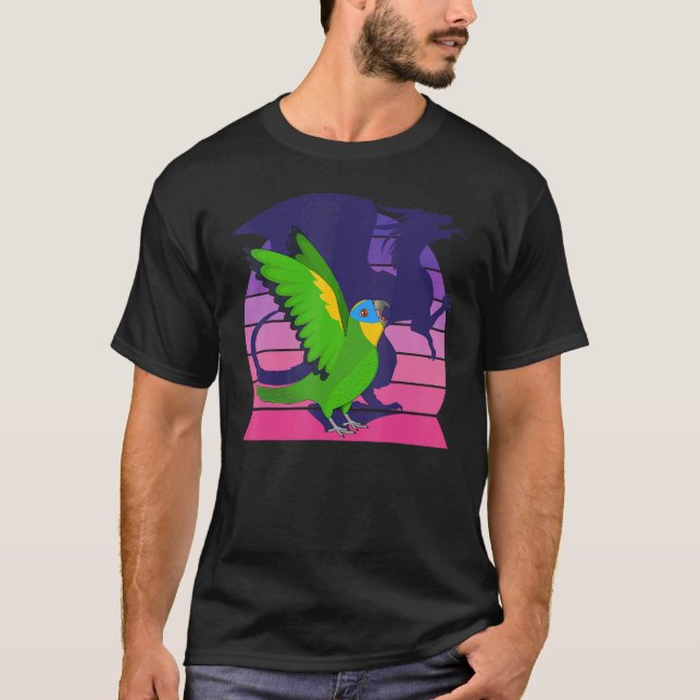 T-shirt Retro Parrot I Winged Dragon I Orange ailé Amazo (Devant)