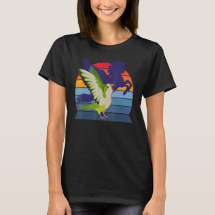 T-shirt Retro Parrot I Winging Unicorn I hurle Green Qu