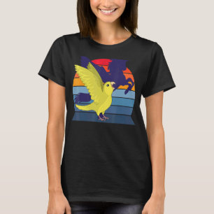 T-shirt Retro Parrot I Winging Unicorn I hurle Jaune P