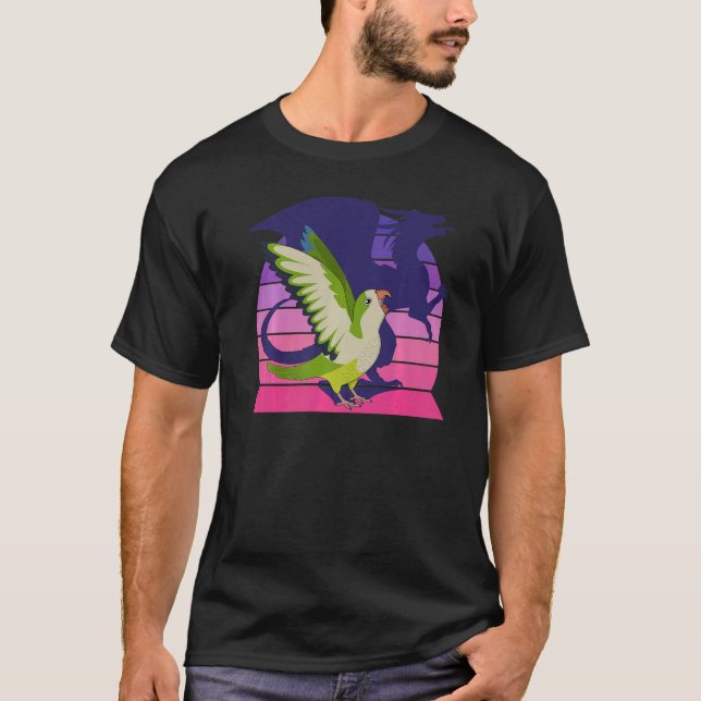 T-shirt Retro Parrot I WingwingDragon I hurle Blue Quak (Devant)