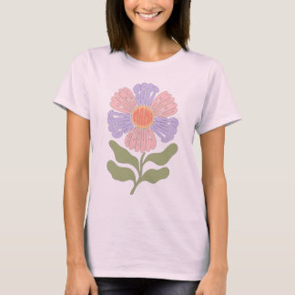 T-shirt Rétro Pastel « Mama Douce » Typographie Fleur Groo