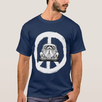 T-shirt Retro Peace Car Buggy Bug Auto California Love