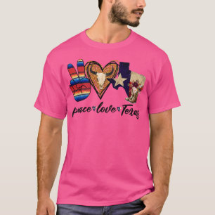 T-shirt Retro Peace Loas Cowboy Bottes Western Pays