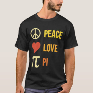 T-shirt Retro Peace Love Pi 3.14 Happy Pi Day Math Pi