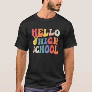 T-shirt Retro Peace Lycée Enseignant Premier jour