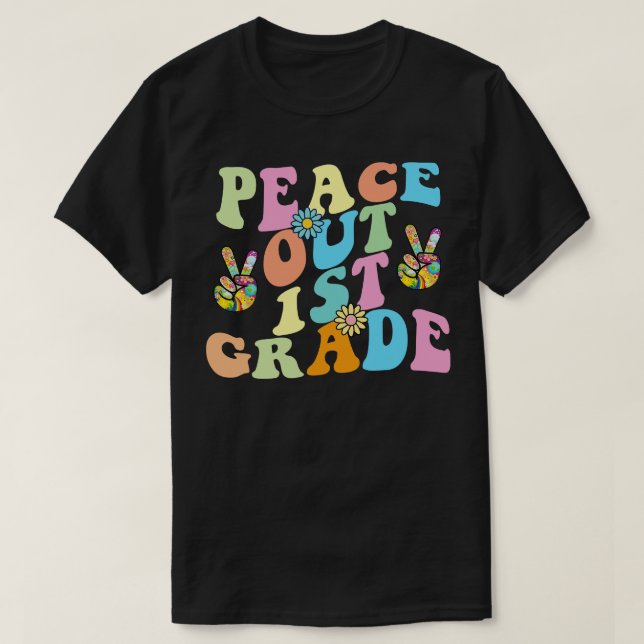 T-shirt Retro Peace Out 1ère année (Design devant)