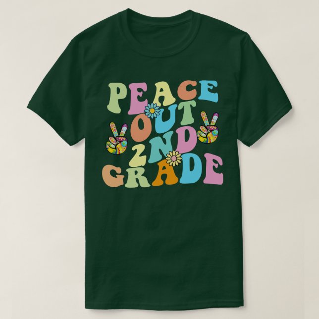 T-shirt Retro Peace Out 2e année 2e année Super (Design devant)