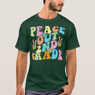 T-shirt Retro Peace Out 2e année 2e année Super
