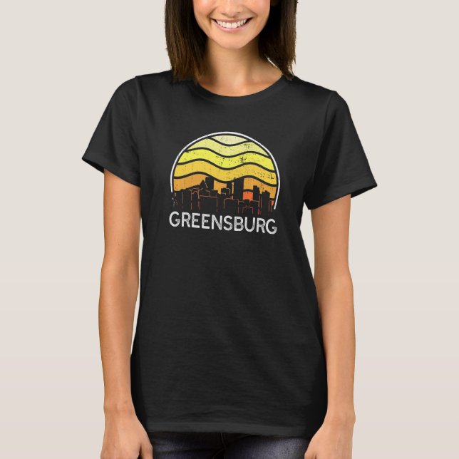 T-shirt Retro Pennsylvania Greensburg Visitors Skyline Vin (Devant)