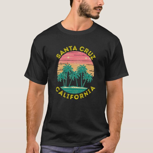 T-shirt Retro Père Noël Cruz Californie Vacances Souvenir  (Devant)