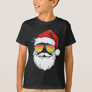 T-shirt Retro Père Noël Face Sungels Noël Noël Hommes Femm