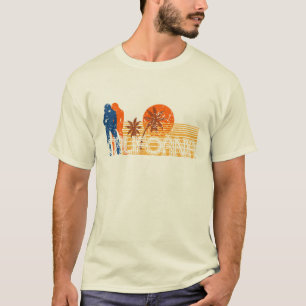 T-shirt Rétro pièce en t affligée de surf de la plage 8