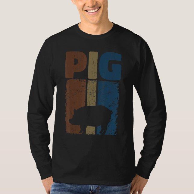 T-shirt Retro Pig Lover, Cute Farmer, Farming For Men Wome (Devant)