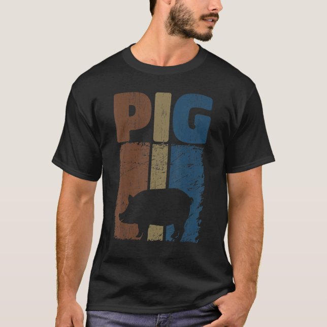 T-shirt Retro Pig Lover, Cute Farmer, Farming For Men Wome (Devant)