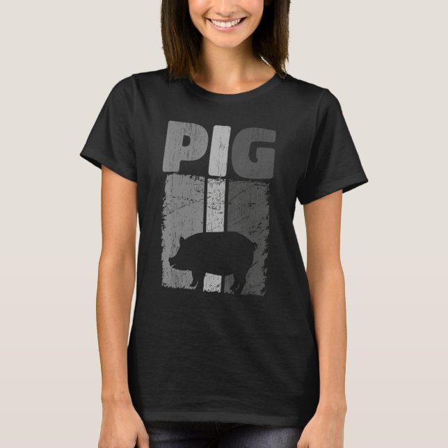 T-shirt Retro Pig Lover, Cute Farmer, Farming For Men Wome (Devant)